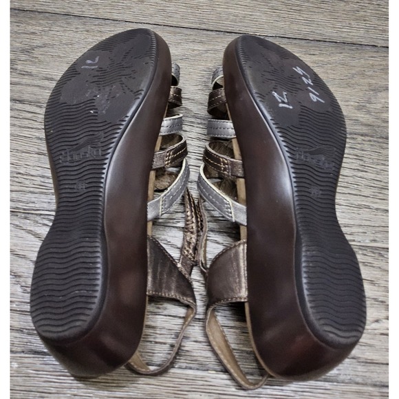 Dansko Sandals Womens EU 38 US 7.5 Drea Fisherman Wedge Bronze Gladiator Brown - Picture 11 of 11